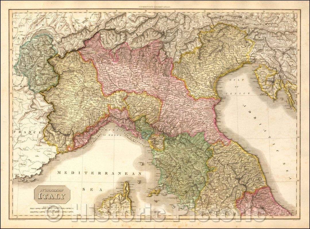 Historic Map - Northern Italy, 1815, John Pinkerton v1