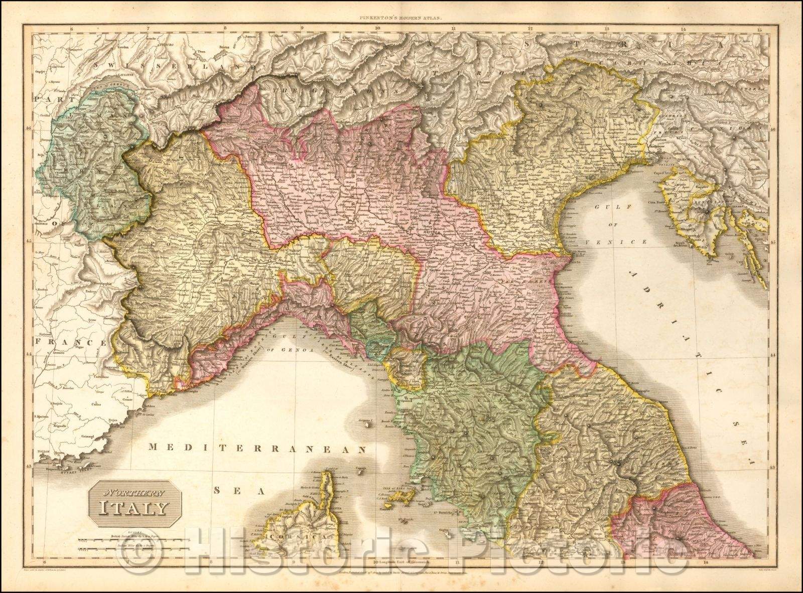 Historic Map - Northern Italy, 1815, John Pinkerton v1