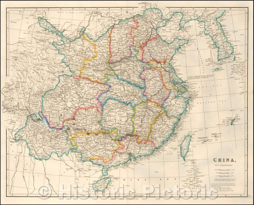 Historic Map - China, 1854, John Arrowsmith - Vintage Wall Art