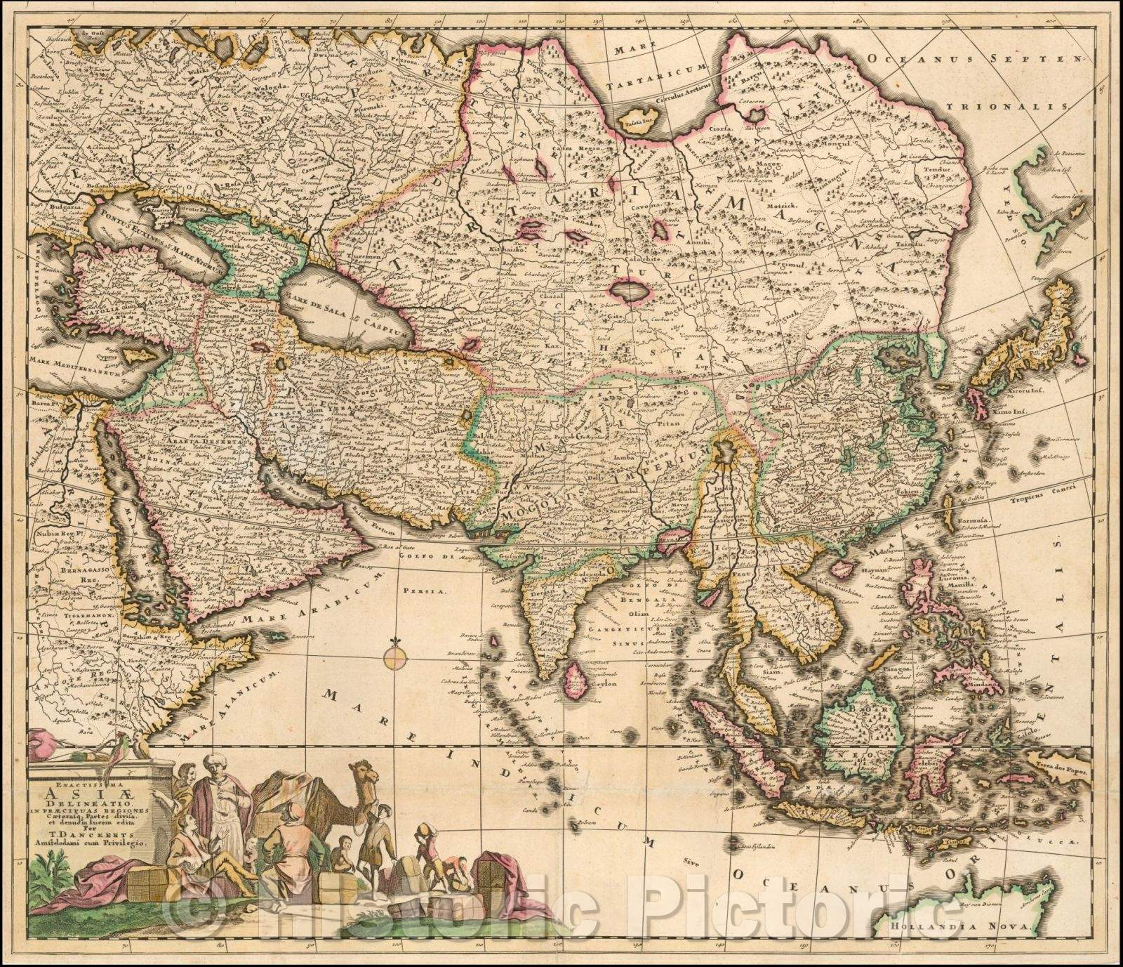 Historic Map - Exactissima Asiae Delineatio in Praecipuas Regiones Caerterasque Partes divisa et denuo in lucem edita, 1685, Theodorus I Danckerts - Vintage Wall Art