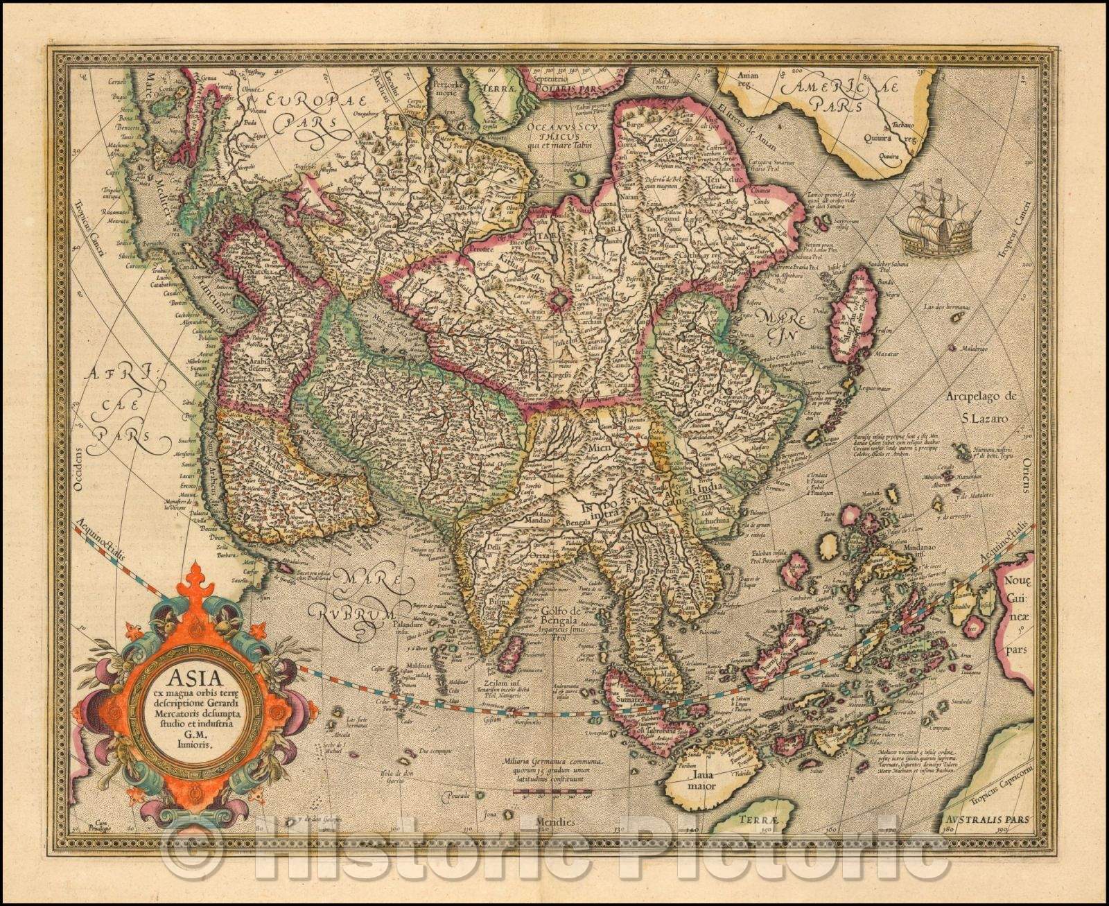 Historic Map - Asia ex magna orbis terre descriptionie Gerardi Mercatori Desumpta studio et industria, 1610, Gerhard Mercator v2