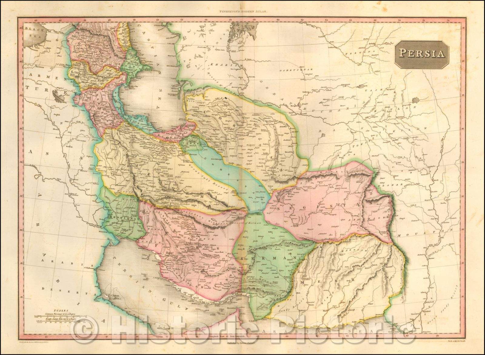 Historic Map - Persia, 1815, John Pinkerton v2