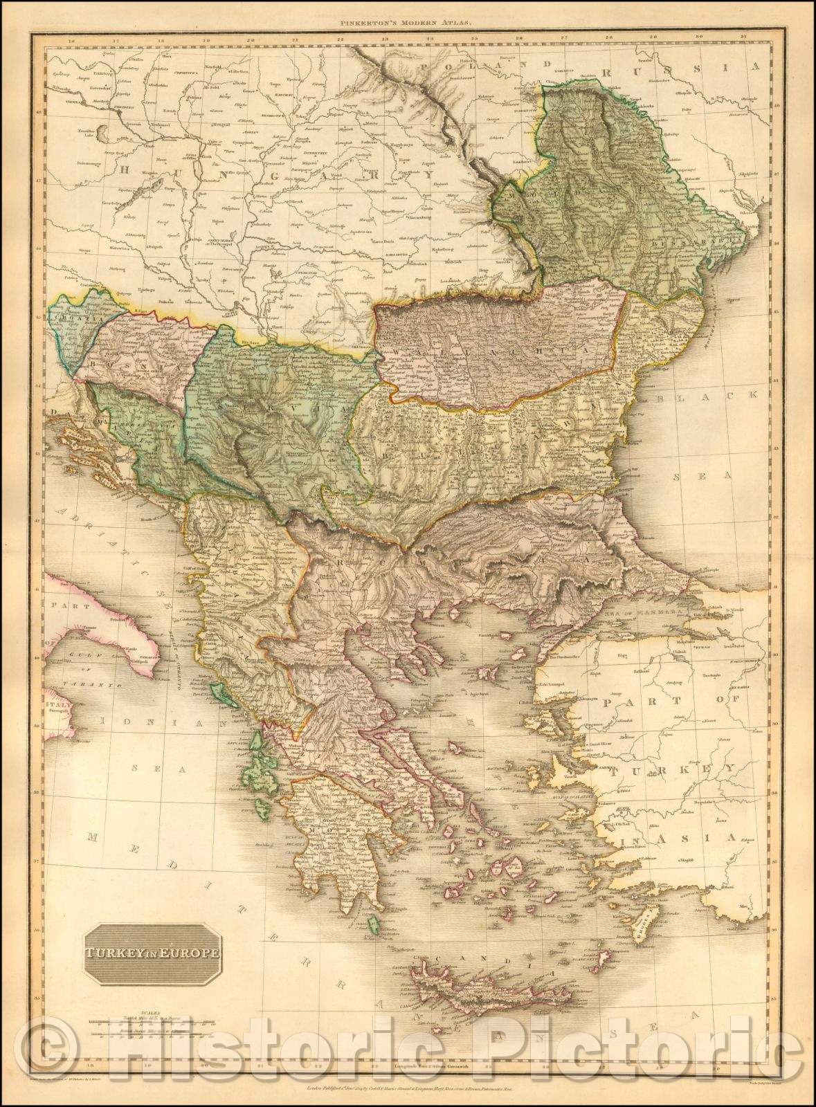 Historic Map - Turkey in Europe, 1814, John Pinkerton v1