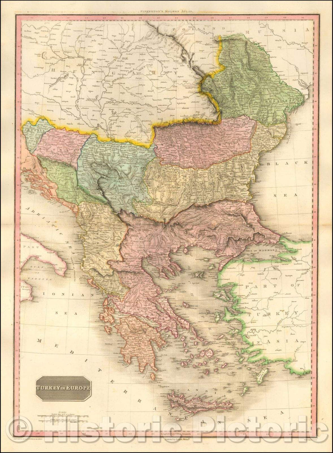 Historic Map - Turkey in Europe, 1814, John Pinkerton v2