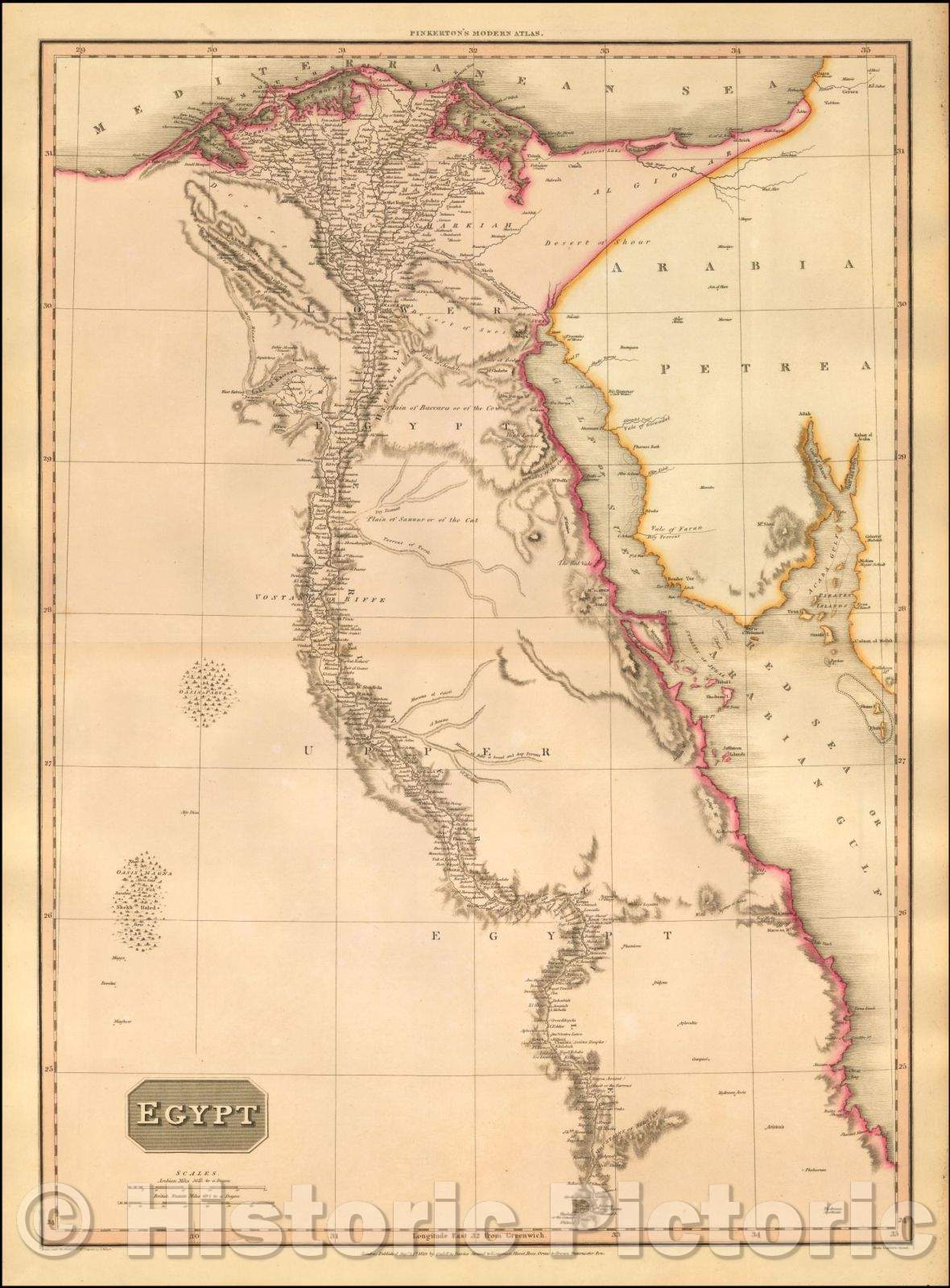 Historic Map - Egypt, 1815, John Pinkerton v2