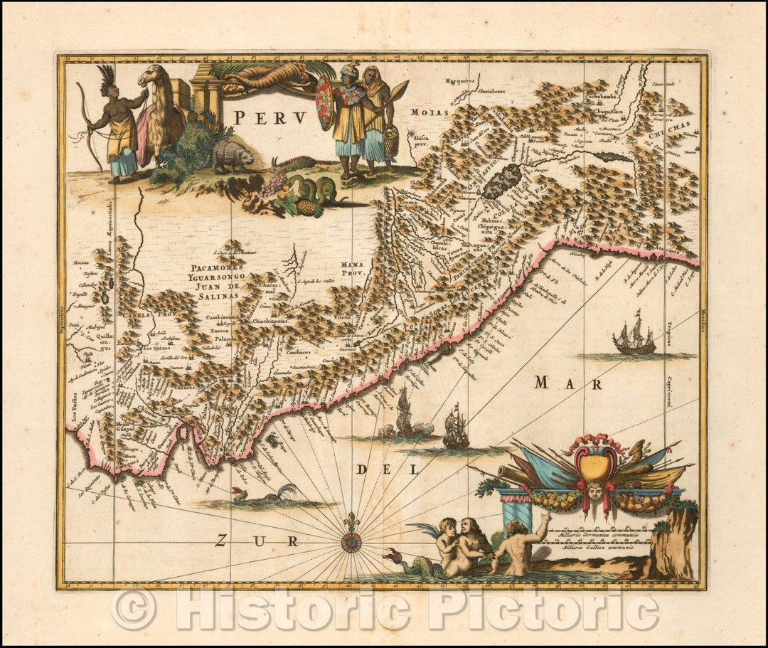 Historic Map - Peru, South America, 1671, John Ogilby v2