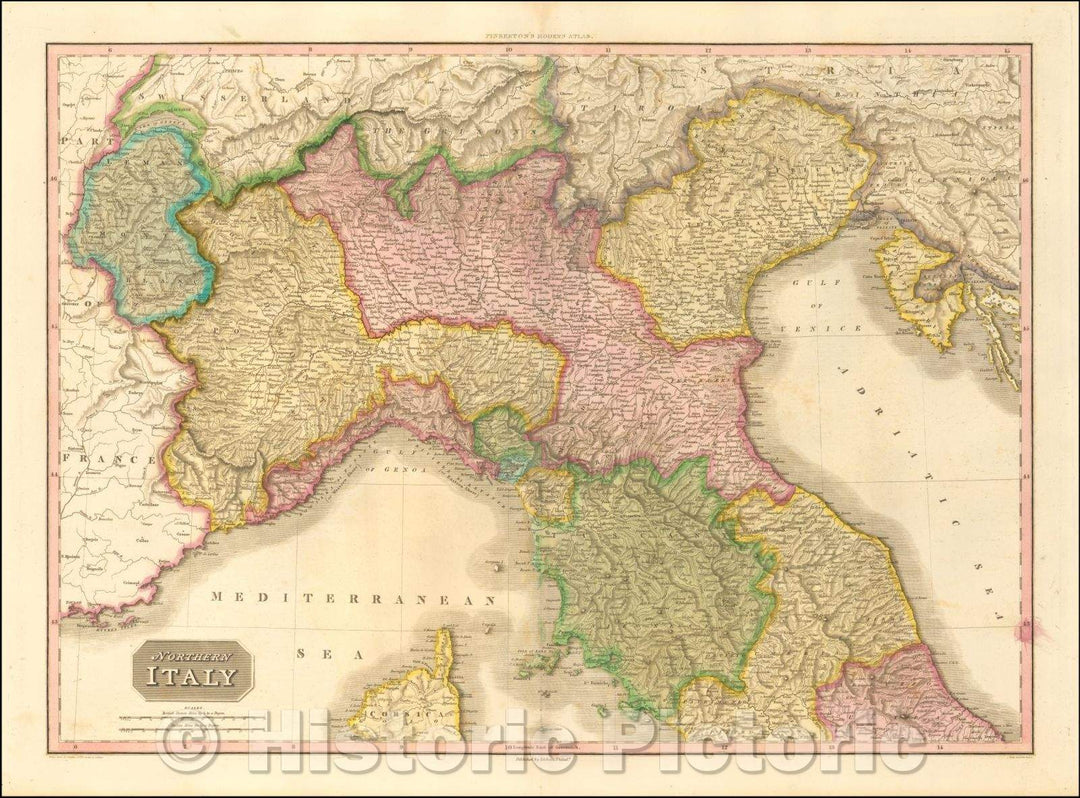 Historic Map - Northern Italy, 1815, John Pinkerton v2