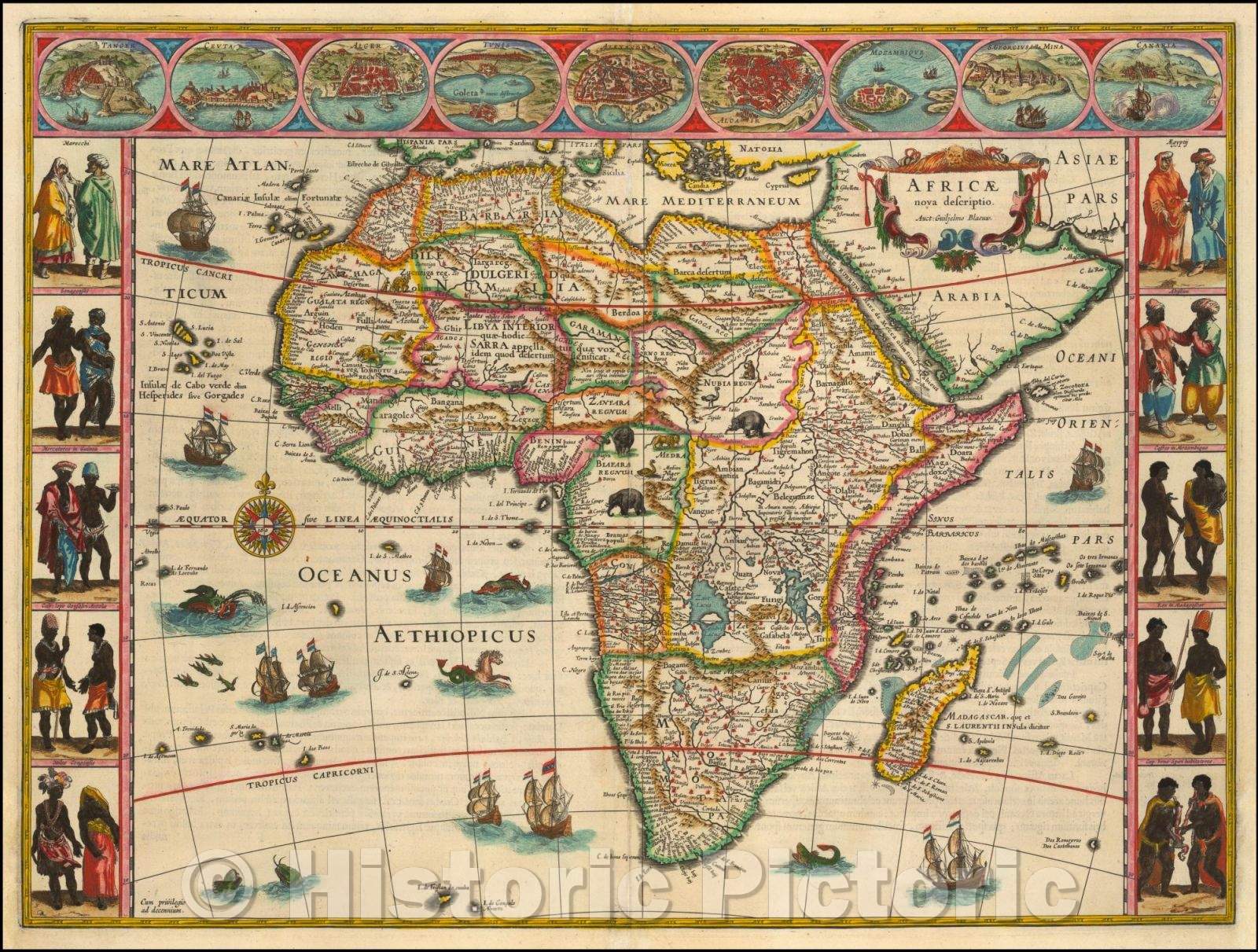 Historic Map - Africae nova descriptio, 1635, Willem Janszoon Blaeu v2