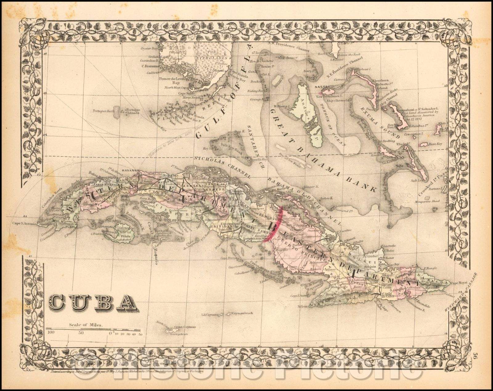 Historic Map - Cuba, 1888, Samuel Augustus Mitchell Jr. v2