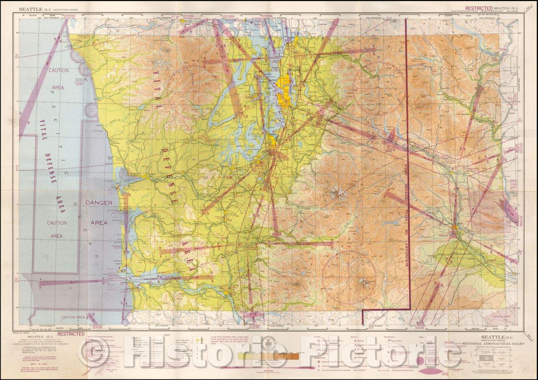 Historic Map - Seattle, 1945, U.S. Coast & Geodetic Survey - Vintage Wall Art