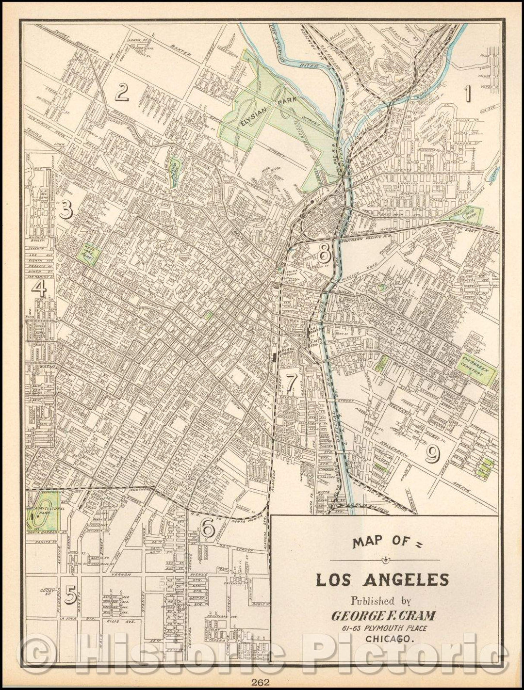 Historic Map - Map of Los Angeles, 1899, George F. Cram v1