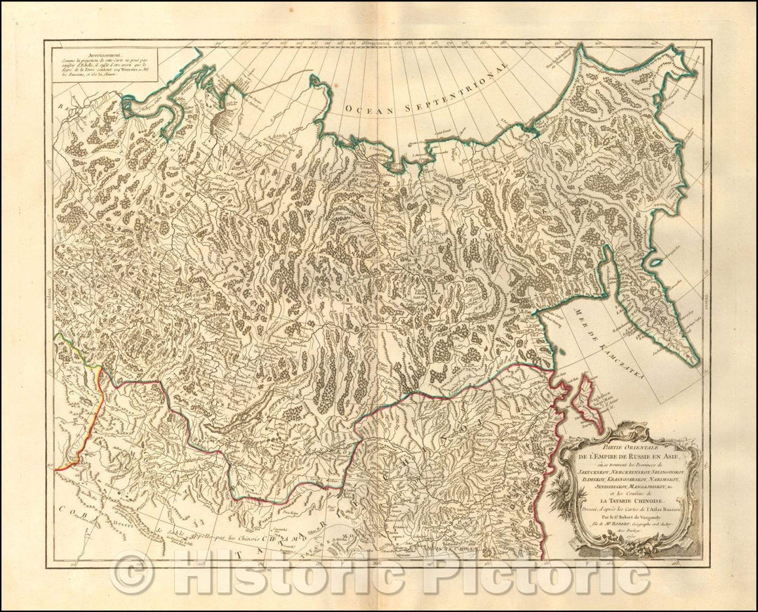 Historic Map - Partie Orientale De L'Empire De Russie En Asie :: Northeastern portion of Asia, including Russia, China, the Gobi Desert, 1750 - Vintage Wall Art