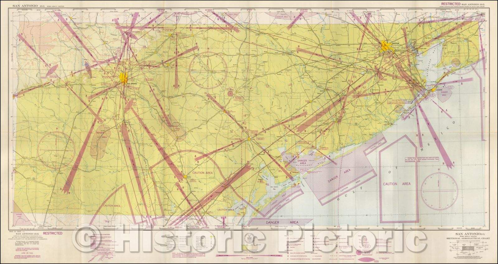 Historic Map - San Antonio, 1944, U.S. Coast & Geodetic Survey - Vintage Wall Art