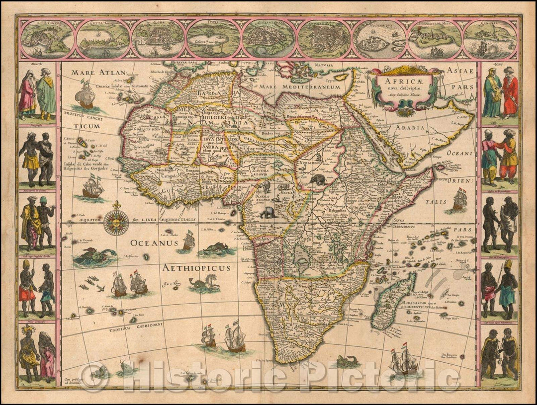 Historic Map - Africae nova descriptio, 1635, Willem Janszoon Blaeu v3