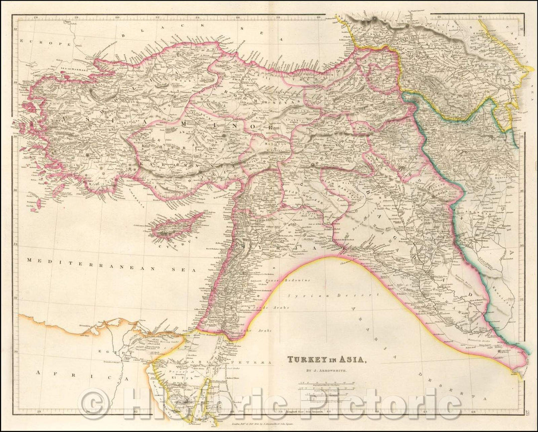 Historic Map - Turkey in Asia, 1842, John Arrowsmith - Vintage Wall Art