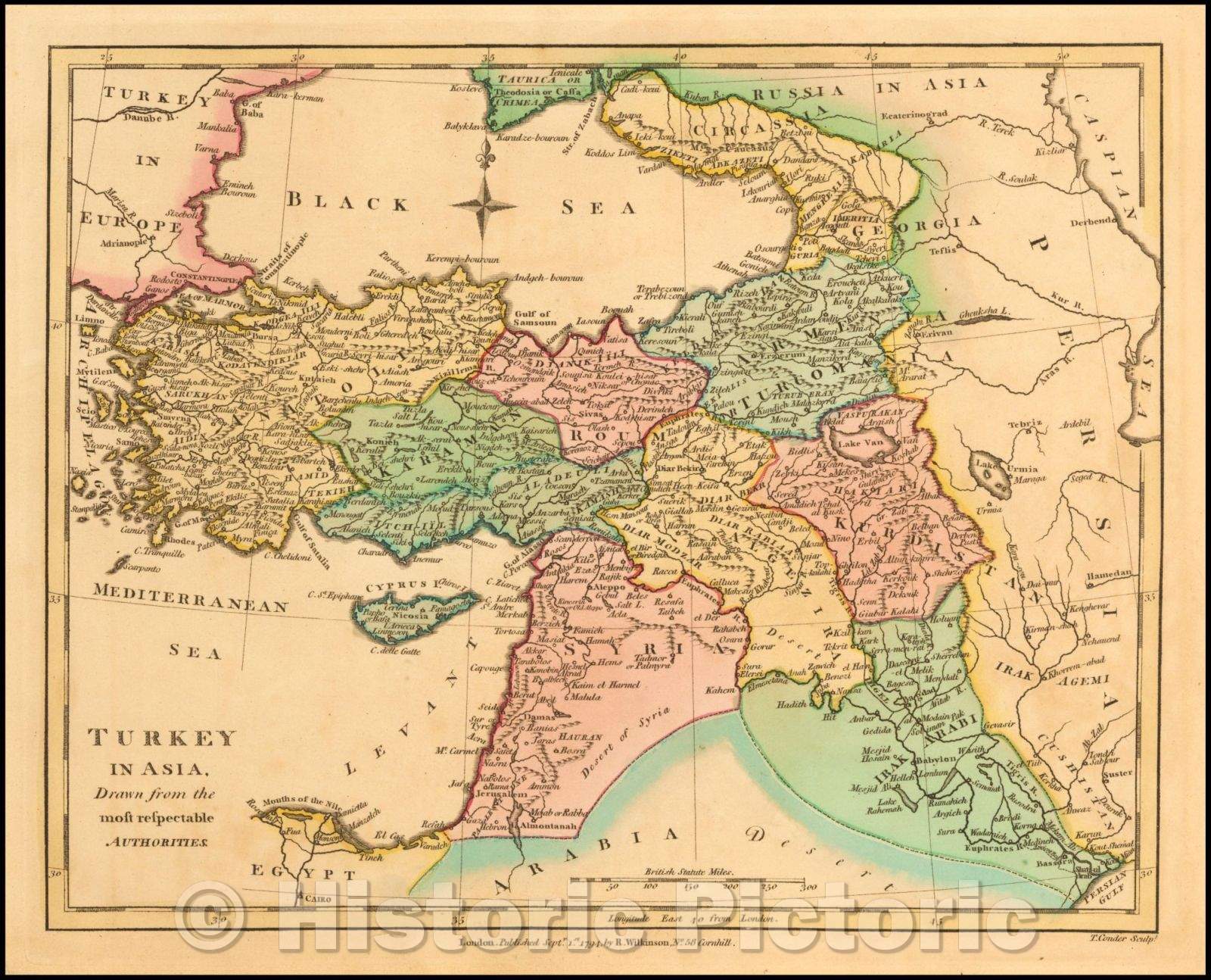 Historic Map - Turkey In Asia, 1794, Robert Wilkinson v2