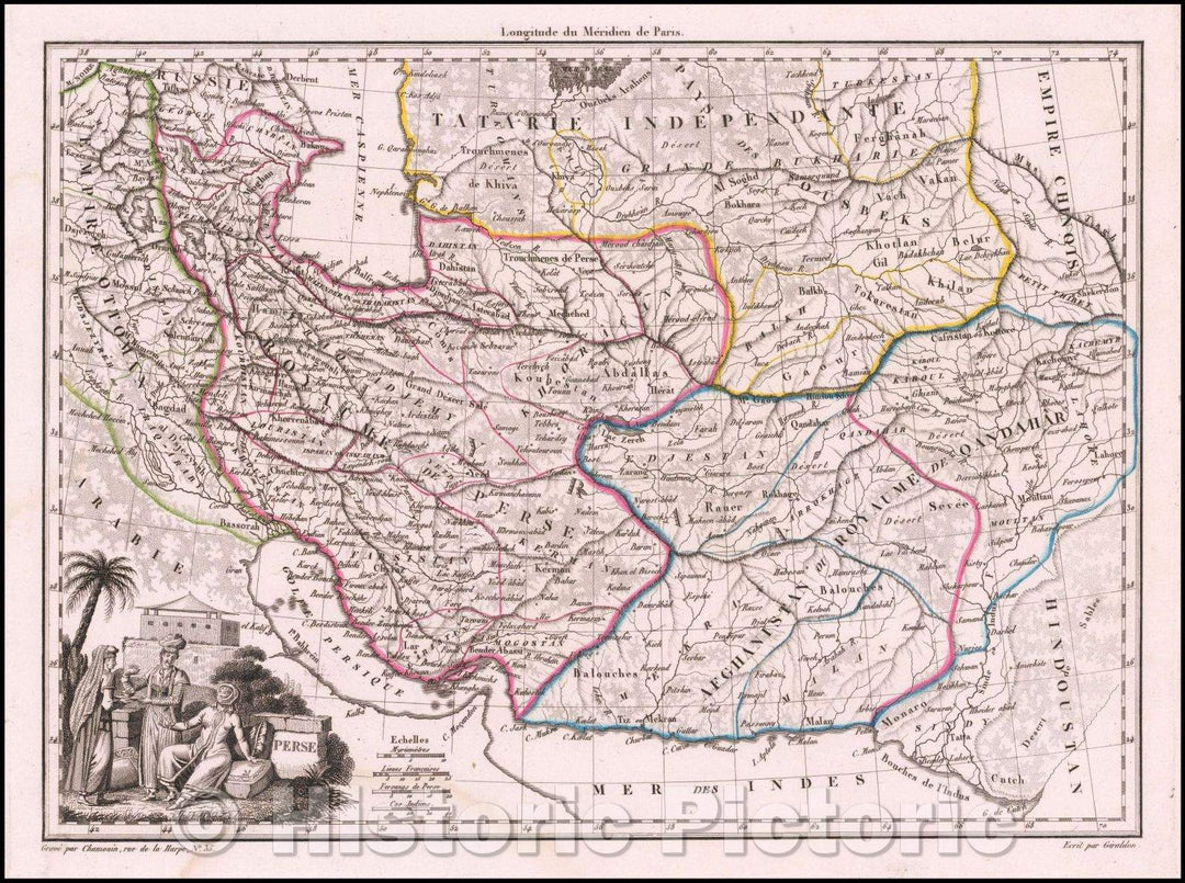 Historic Map - Perse Persia, 1812, Conrad Malte-Brun - Vintage Wall Art