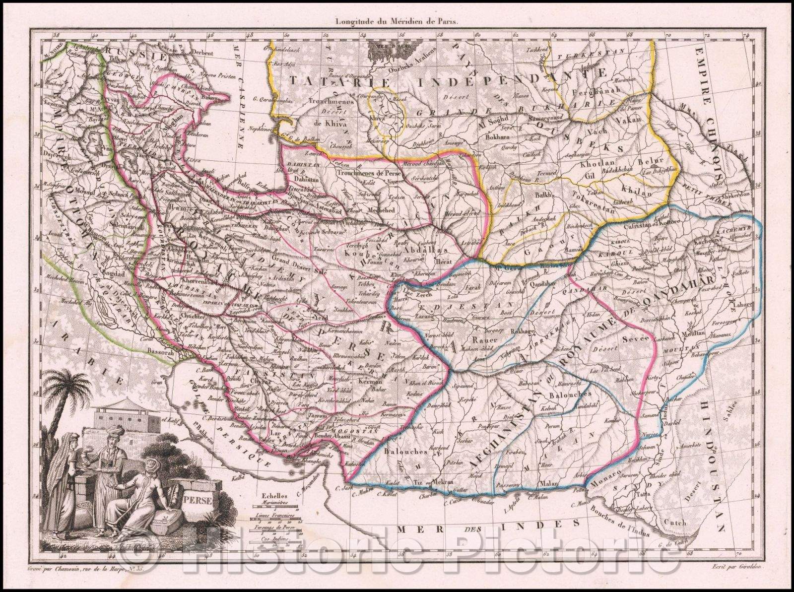 Historic Map - Perse Persia, 1812, Conrad Malte-Brun - Vintage Wall Art