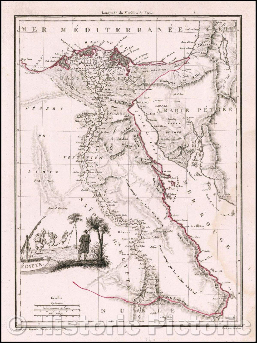 Historic Map - Egypte, 1812, Conrad Malte-Brun - Vintage Wall Art