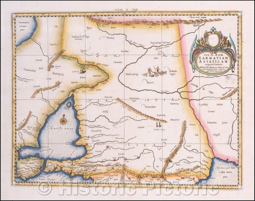 Historic Map - Tab. II. Asiae Sarmatiam, Asiaticum repraesentans/Tab. 2. Asia, Russia, Asia represents, 1695, Gerard Mercator - Vintage Wall Art