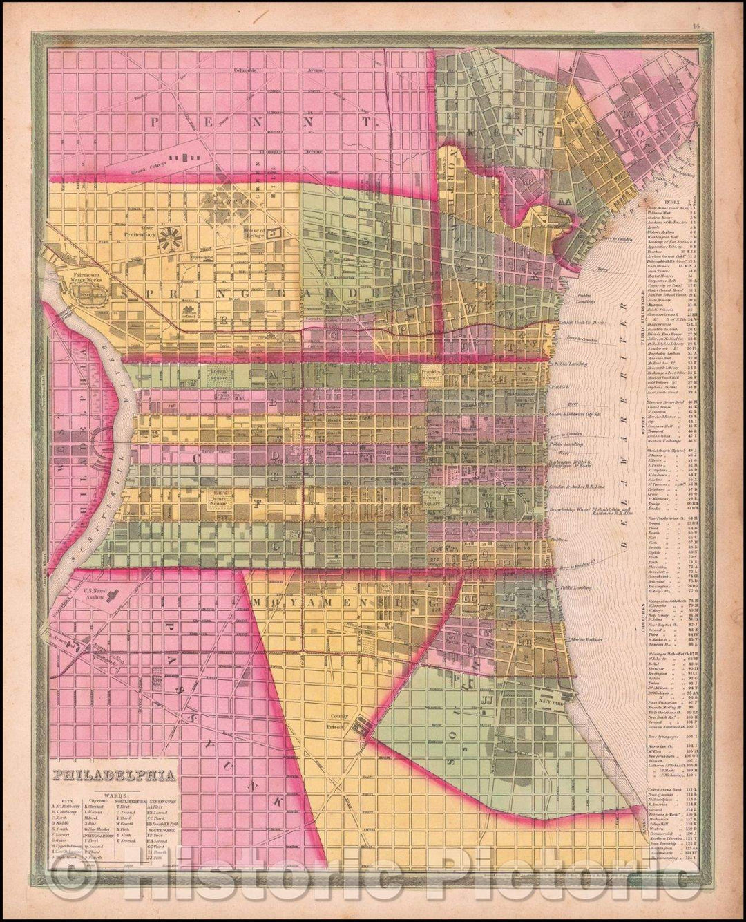 Historic Map - Philadelphia, 1846, Samuel Augustus Mitchell v1