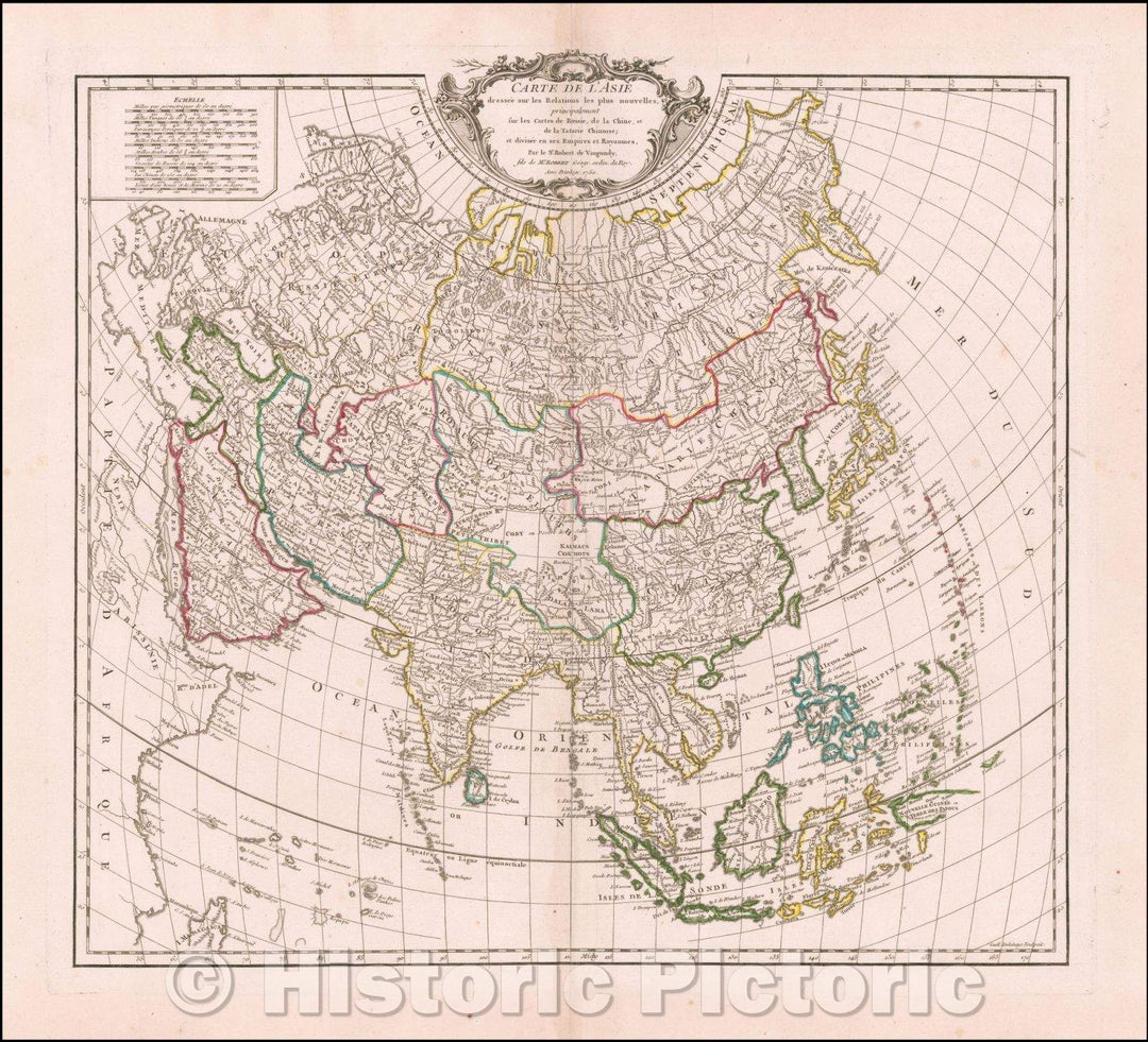 Historic Map - Carte De L'Asie/Map of the Region centered on the Persian Gulf, Saudi Arabia and Iran,Gulf of Oman, Black Sea, Caspian Sea,Red Sea, 1757 - Vintage Wall Art