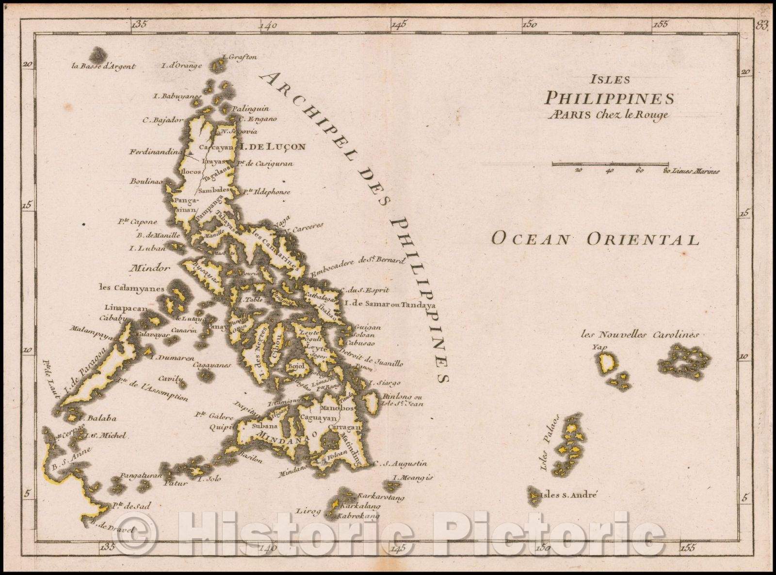 Historic Map - Isles Philippines, 1748, Georges Louis Le Rouge v2