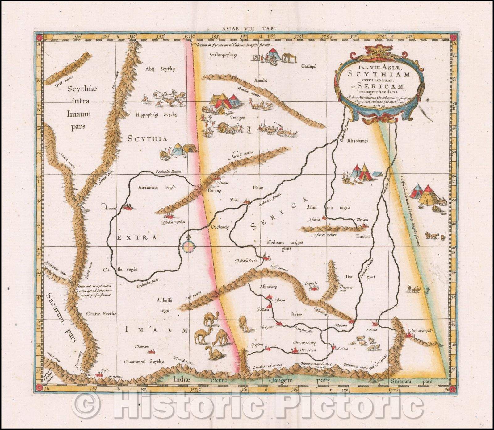 Historic Map - Tajikistan, Kyrgyzstan and Western China, Tab. XIII. Asiae Scythiam Extr, 1698 - Vintage Wall Art