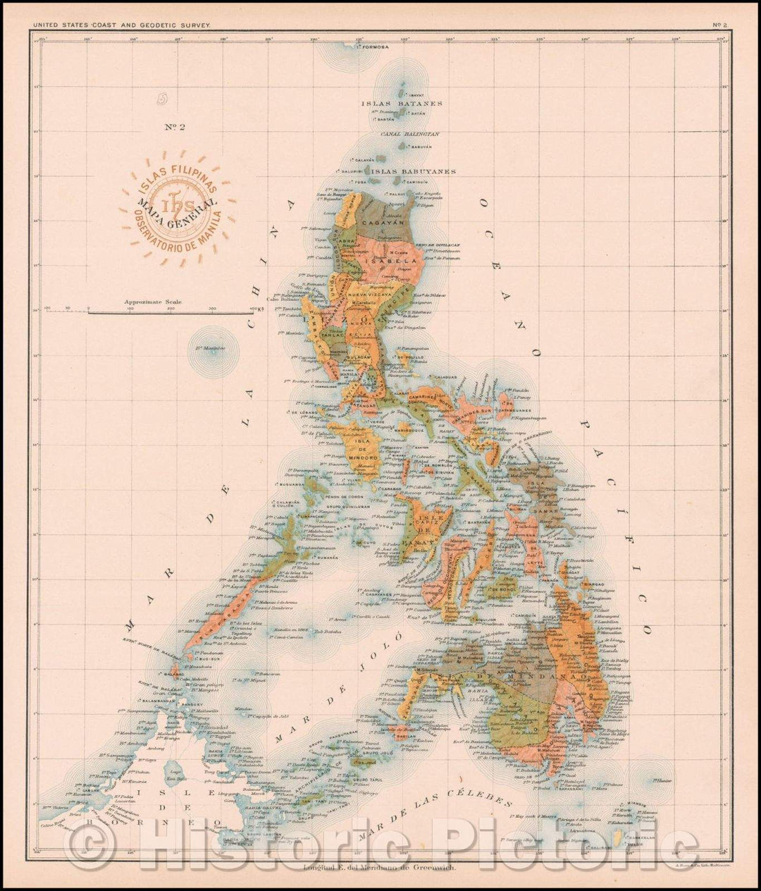 Historic Map - Mapa General (Islas Filipinas/Map of the Philippine Islands, 1899, Hoen & Co. - Vintage Wall Art