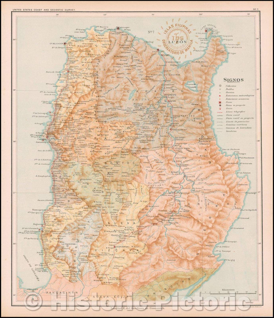 Historic Map - Luzon, at the northern end of the Philippines, 1899, Hoen & Co. v1