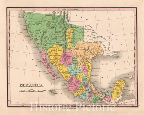 Historic Map - Mexico [Early Appearance of Austin's Settlement!], 1830, Anthony Finley - Vintage Wall Art