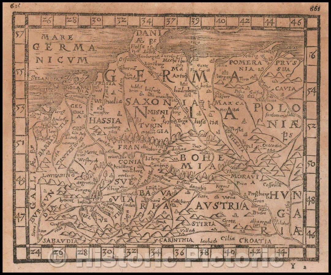 Historic Map - [Germania] and [Seeland] (Sjaelland/Denmark) / Maps of the Holy Roman Empire and Sjaelland, 1561, Johann Honter - Vintage Wall Art