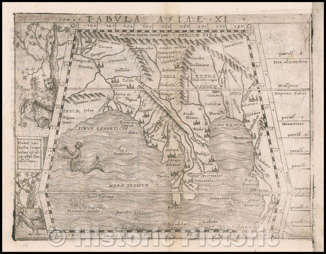 Historic Map - Tabula Asiae XI Southeast Asia, 1548, Giacomo Gastaldi - Vintage Wall Art