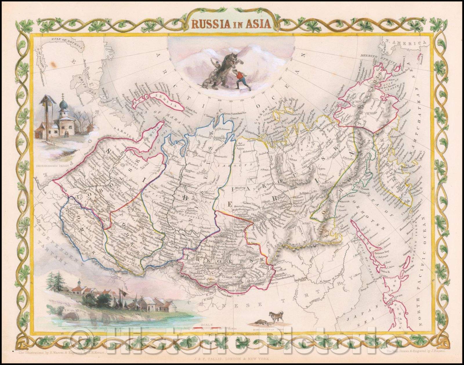 Historic Map - Russia in Asia, 1851, John Tallis v2