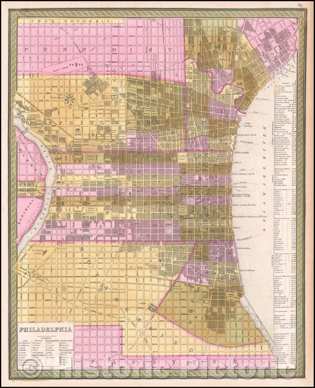 Historic Map - Philadelphia, 1846, Samuel Augustus Mitchell v2