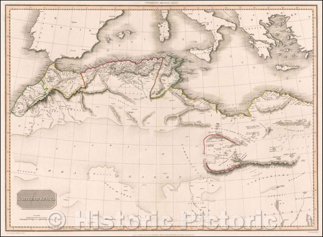 Historic Map - Northern Africa, 1815, John Pinkerton - Vintage Wall Art