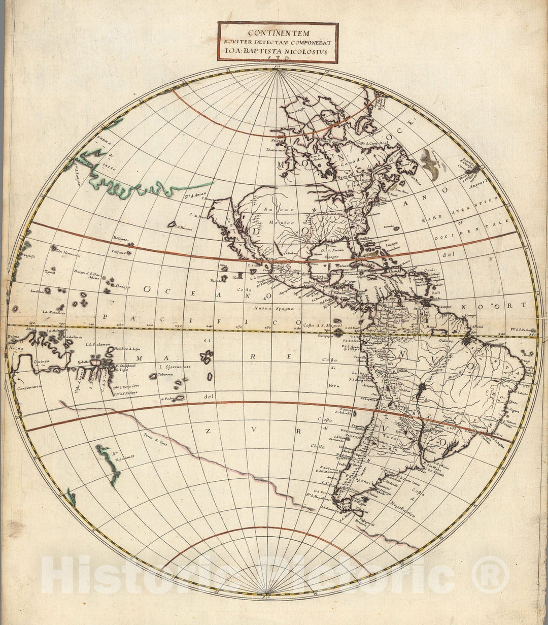 Historic Map : Continentem Noviter Detectam Componebat., 1660, Vintage Wall Decor