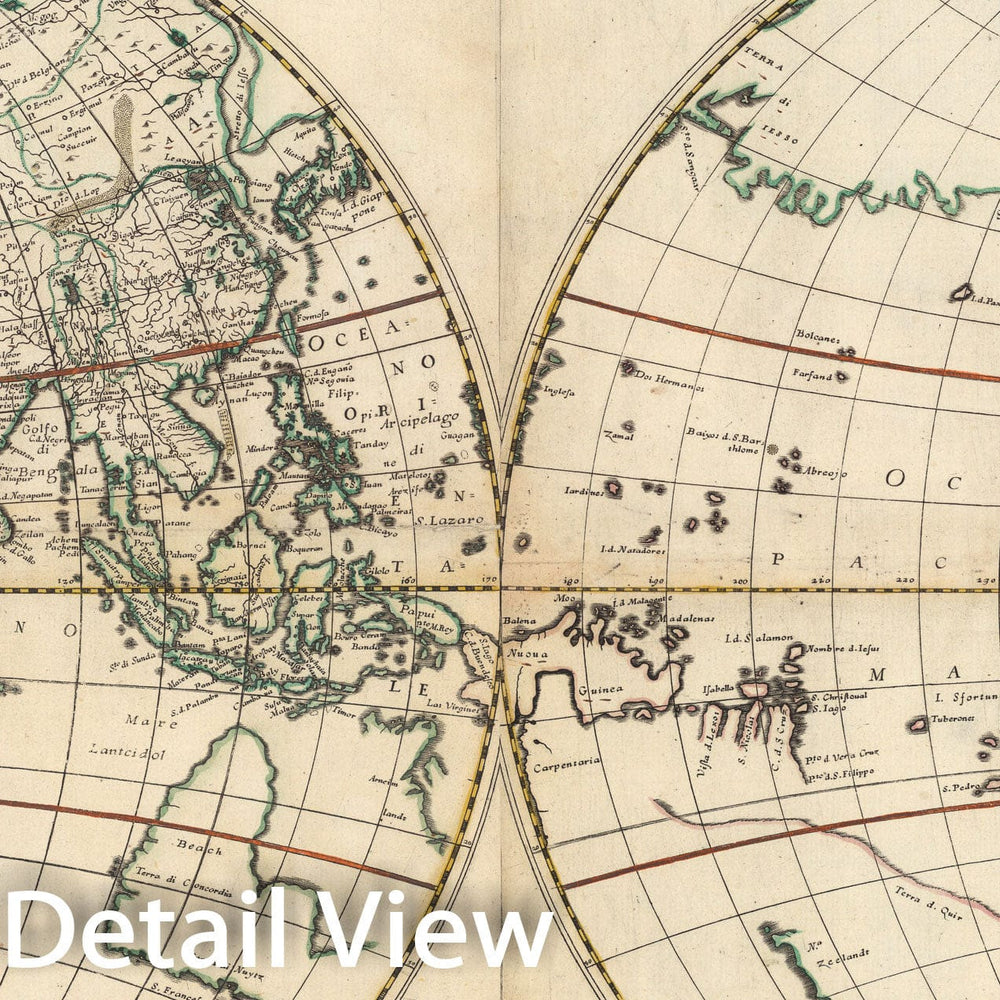 Historic Map : Continentem Dudum Notam Componebat (with) Continentem Noviter Detectam Componebat., 1660, Vintage Wall Decor