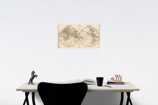 Historic Map : Continentem Dudum Notam Componebat (with) Continentem Noviter Detectam Componebat., 1660, Vintage Wall Decor