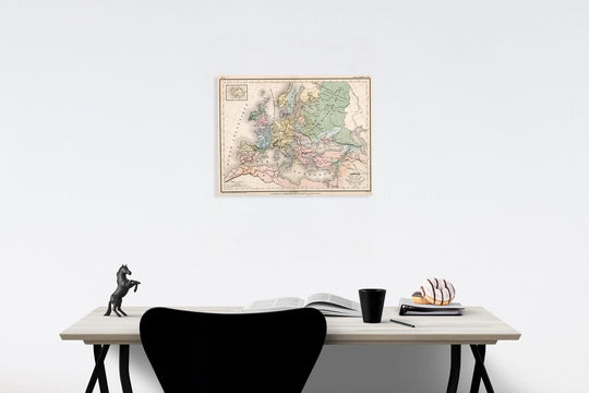 Historic Map : Europe vers l'An, apres la 1ere, Croisad, Hipte and Rousset, 1841, Vintage Wall Decor