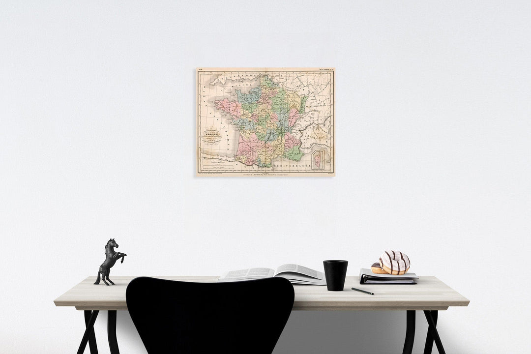 Historic Map : Gouvernements de la France : avec leurs principales Subdivisions avant 1789,, 1841, Vintage Wall Decor