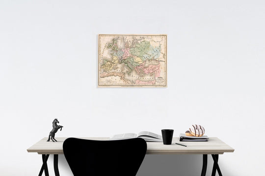 Historic Map : Europe apres la conversion de Clovis, vers l'an 500, 1841, Vintage Wall Decor