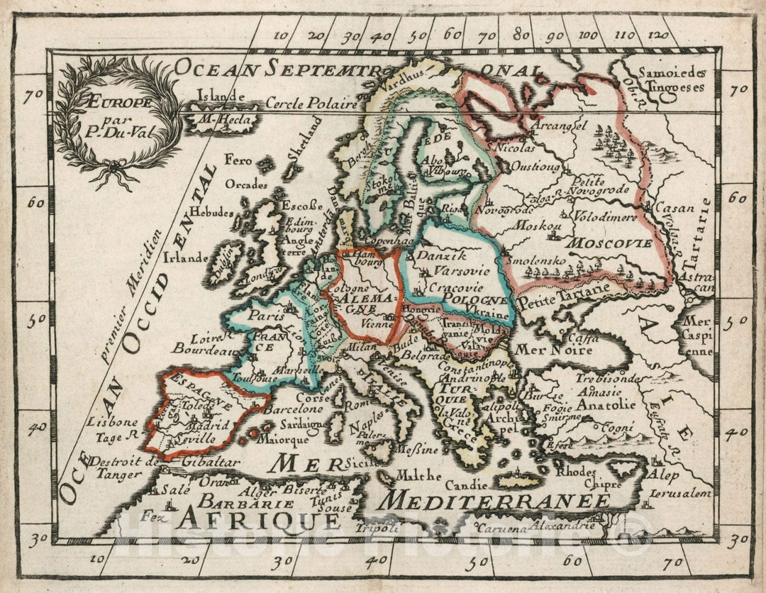 Historic Map : Europe., 1682, Vintage Wall Decor