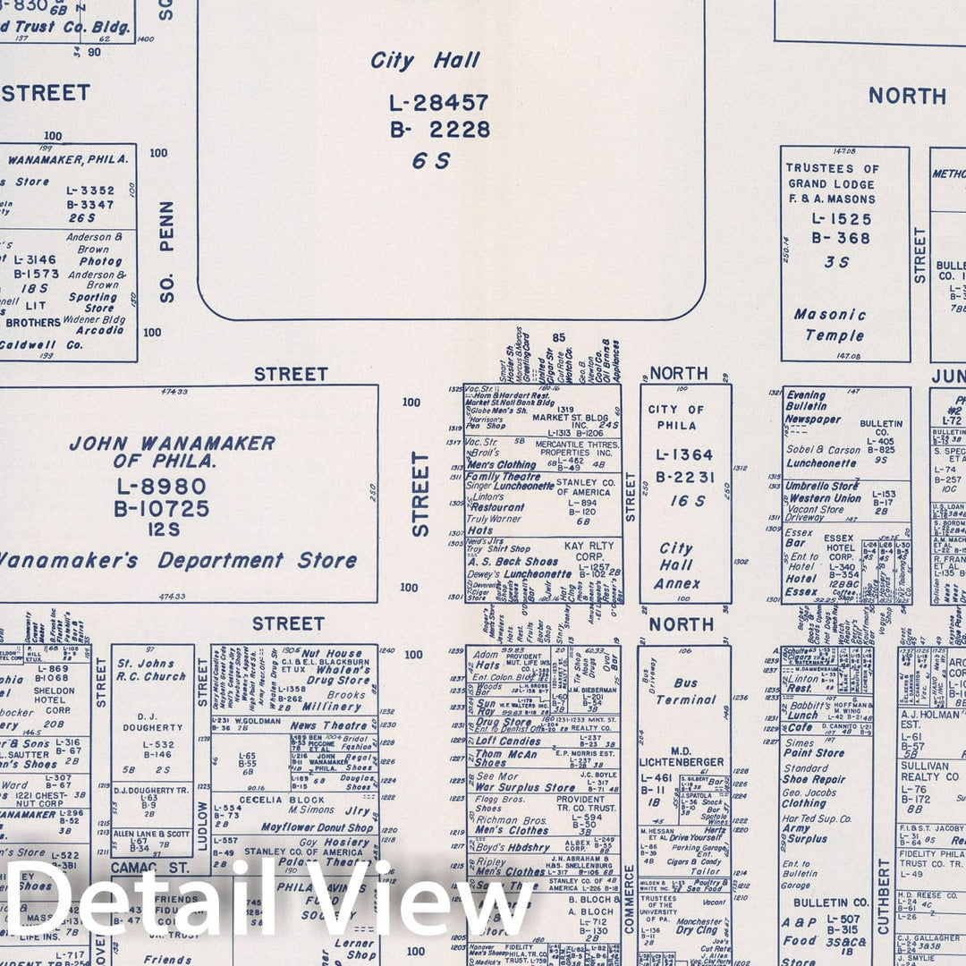 Historic Map : Business Section, City of Philadelphia (Pennsylvania). Chart No. 1..., 1950, Vintage Wall Decor