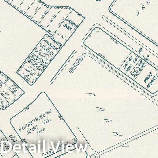 Historic Map : Broadway - Crenshaw District, Los Angeles, California., 1952, Vintage Wall Decor