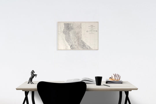 Historic Map : State of California, North Half. (Built-up Areas)., 1952, Vintage Wall Decor