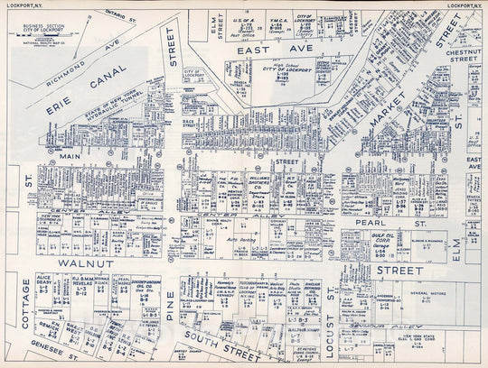 Historic Map : Business Section, City of Lockport (New York)., 1947, Vintage Wall Decor