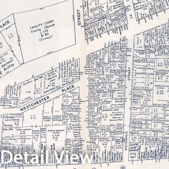 Historic Map : Business Section, City of New Rochelle (New York)., 1947, Vintage Wall Decor