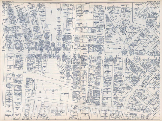 Historic Map : Business Section, City of Rochester (New York)., 1947, Vintage Wall Decor