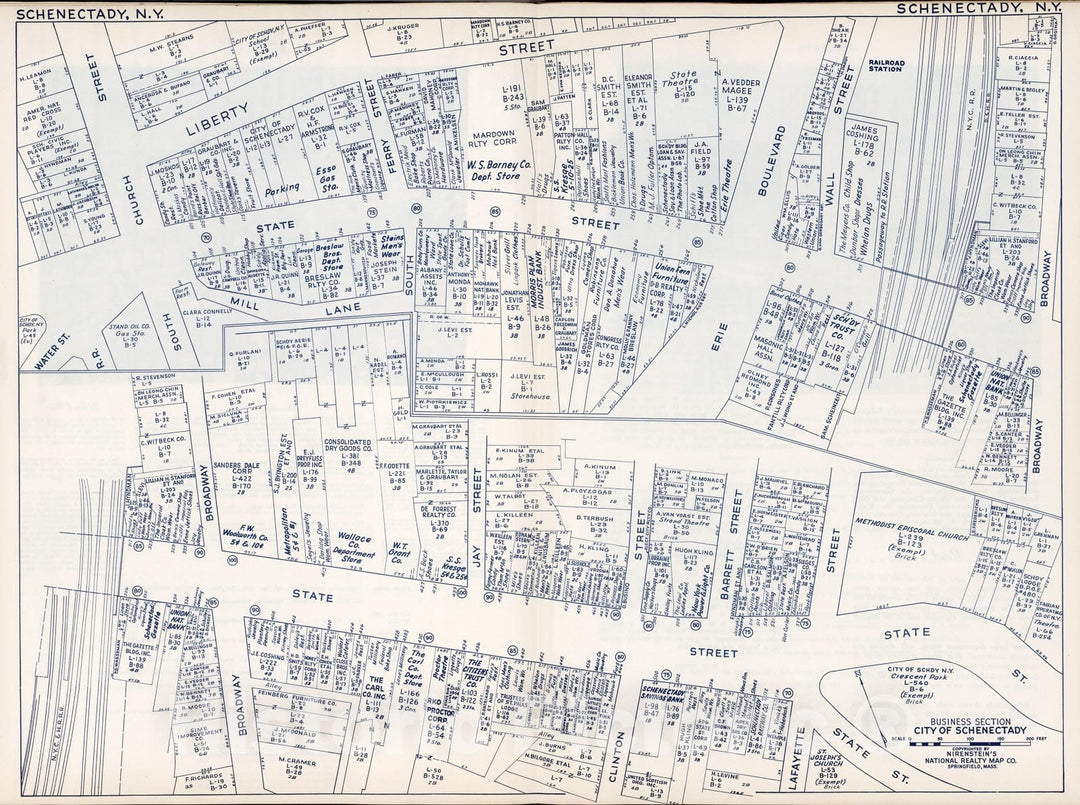 Historic Map : Business Section, City of Schenectady (New York)., 1947, Vintage Wall Decor